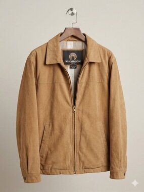 Weatherproof Suede Bomber Jacket - Men's Size Medium